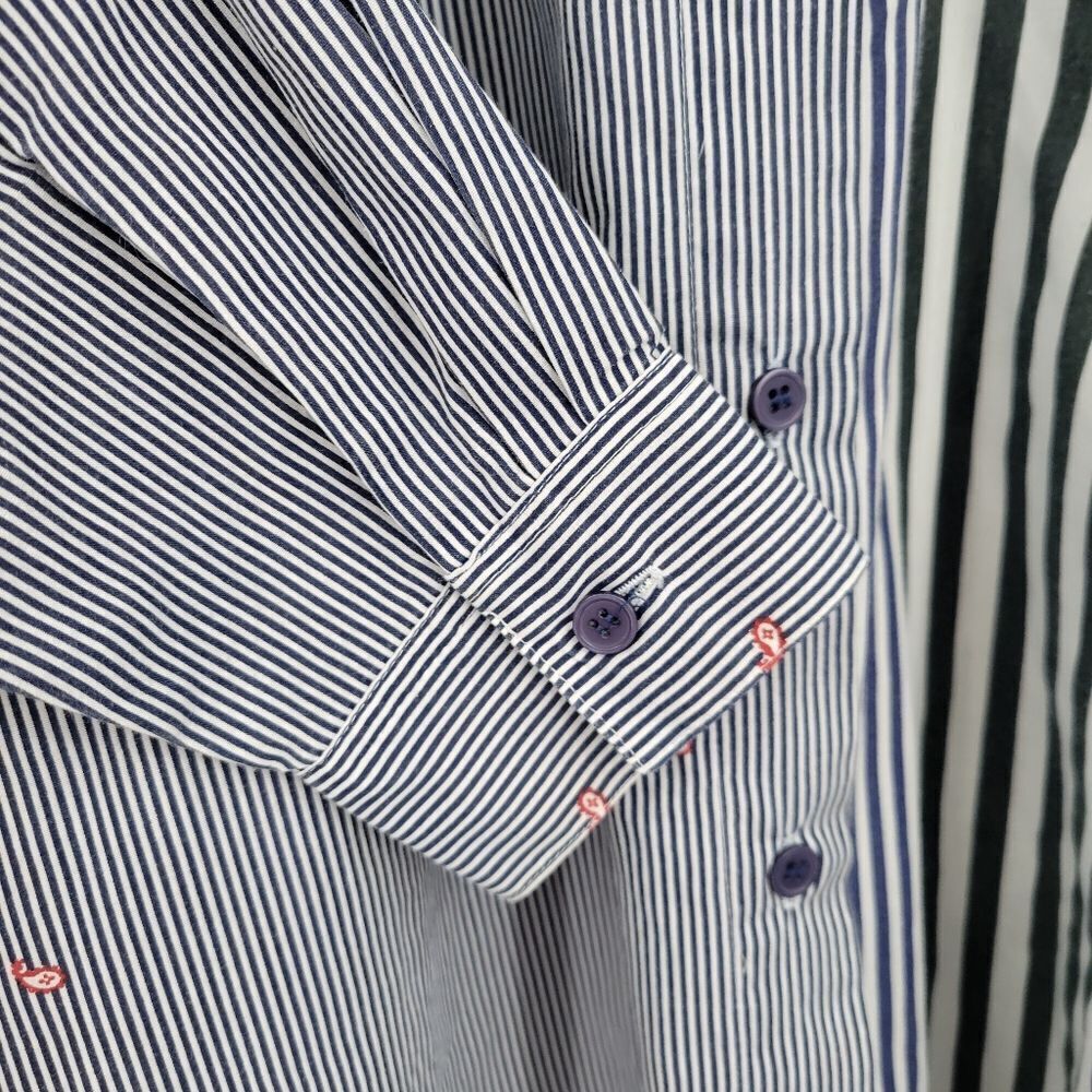 Pennylane Vintage Split Pattern Stripes Button Do… - image 5